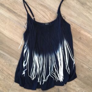 Forever21 fringe ombré tank L